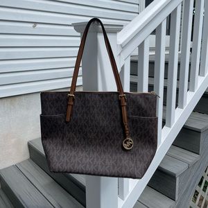 Michael Kors brown monogram tote!